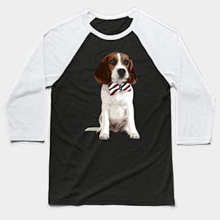 American Flag Basset Hound Majesty, Trendy Tee Collection Baseball T-Shirt